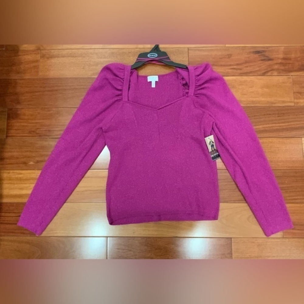 Sofia Jeans by Sofia Vergara Women's Puff Sweetheart Sweater